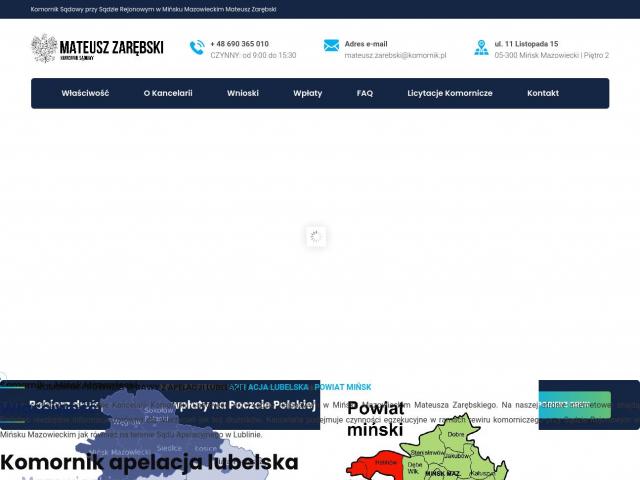 Komornik Sądowy przy Sądzie Rejonowym w Mińsku Mazowieckim Mateusz Zarębski